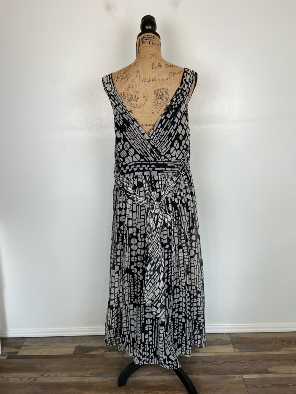 Signature By Robbie Bee Silk Chiffon Silk Midi Dress Sz 20W Fairy Y2K Cocktail - Picture 4 of 12